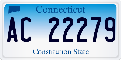 CT license plate AC22279