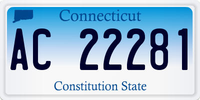 CT license plate AC22281