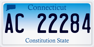 CT license plate AC22284