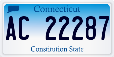 CT license plate AC22287