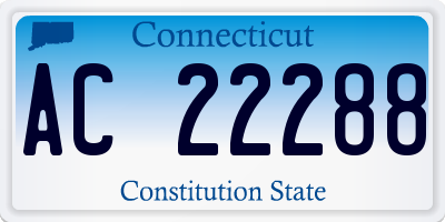 CT license plate AC22288