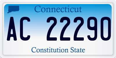 CT license plate AC22290
