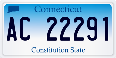 CT license plate AC22291