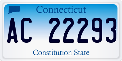 CT license plate AC22293