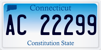 CT license plate AC22299