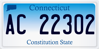 CT license plate AC22302