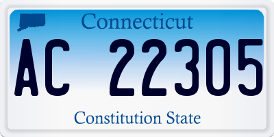 CT license plate AC22305