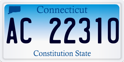 CT license plate AC22310