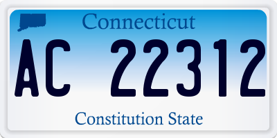 CT license plate AC22312