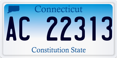 CT license plate AC22313