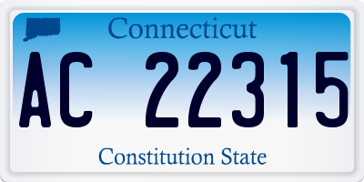 CT license plate AC22315