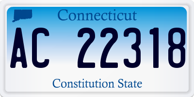CT license plate AC22318