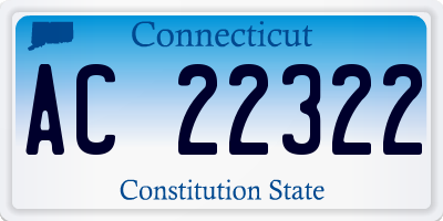 CT license plate AC22322