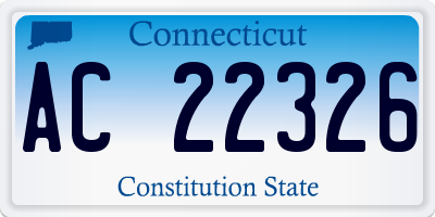 CT license plate AC22326