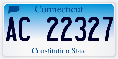 CT license plate AC22327