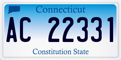 CT license plate AC22331