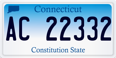 CT license plate AC22332