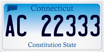 CT license plate AC22333