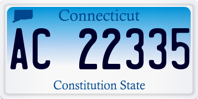 CT license plate AC22335