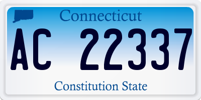 CT license plate AC22337