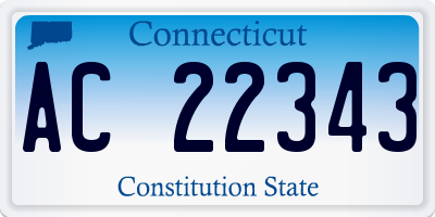 CT license plate AC22343