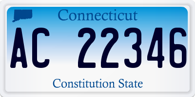 CT license plate AC22346