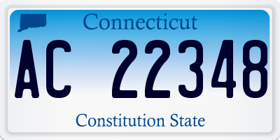 CT license plate AC22348