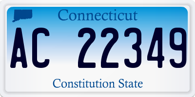 CT license plate AC22349