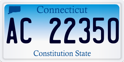 CT license plate AC22350
