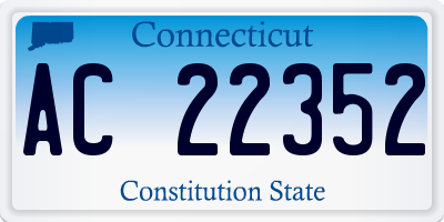 CT license plate AC22352