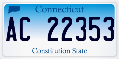 CT license plate AC22353