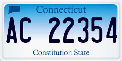 CT license plate AC22354