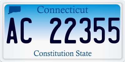 CT license plate AC22355