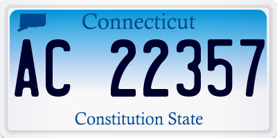 CT license plate AC22357
