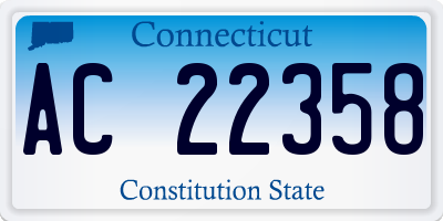 CT license plate AC22358