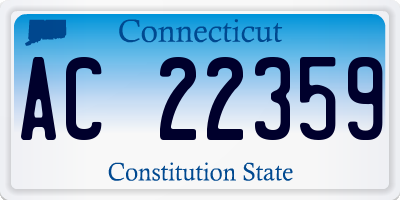CT license plate AC22359