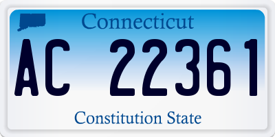 CT license plate AC22361