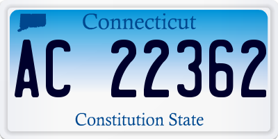 CT license plate AC22362