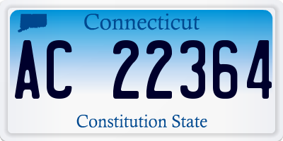 CT license plate AC22364