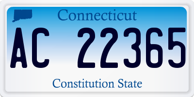 CT license plate AC22365