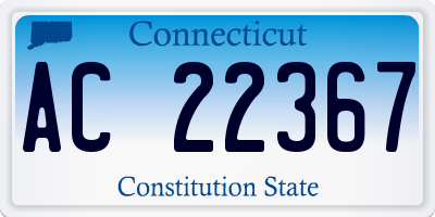 CT license plate AC22367