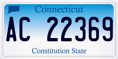 CT license plate AC22369