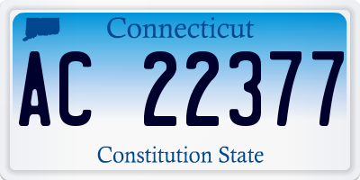 CT license plate AC22377