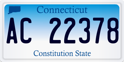 CT license plate AC22378