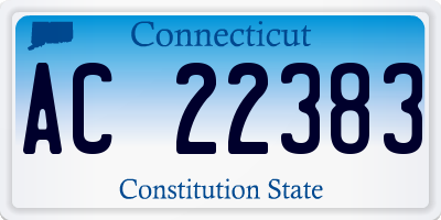 CT license plate AC22383