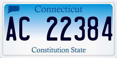 CT license plate AC22384