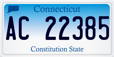 CT license plate AC22385