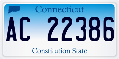 CT license plate AC22386
