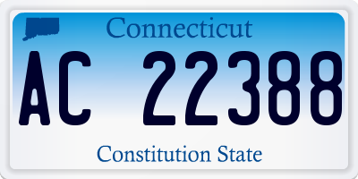 CT license plate AC22388