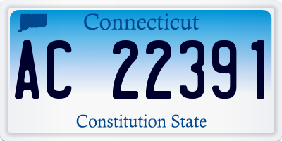 CT license plate AC22391